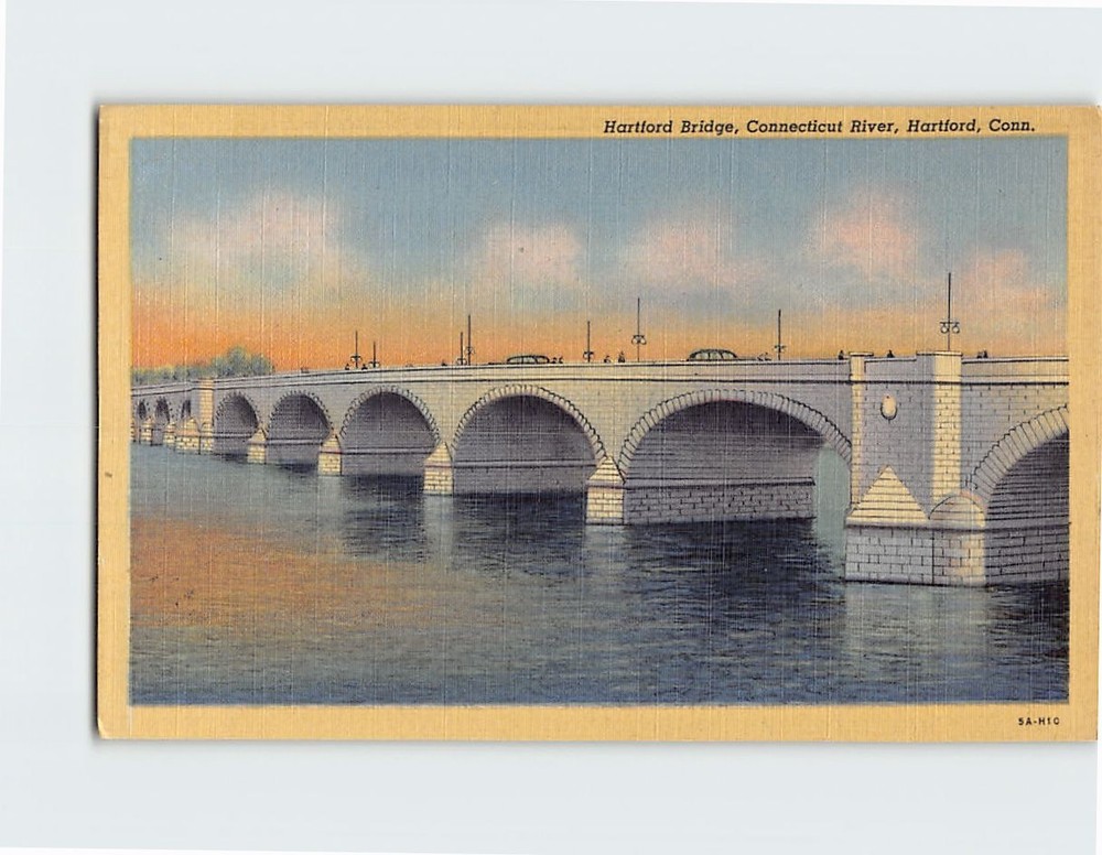 Postcard Hartford Bridge Connecticut River Hartford Connecticut USA