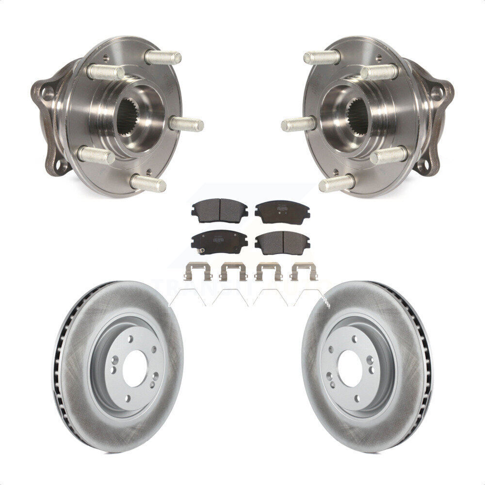 Hub Bearing Coated Brake Rotor Pad Front Kit For 17-21 Kia Sportage Turbocharged