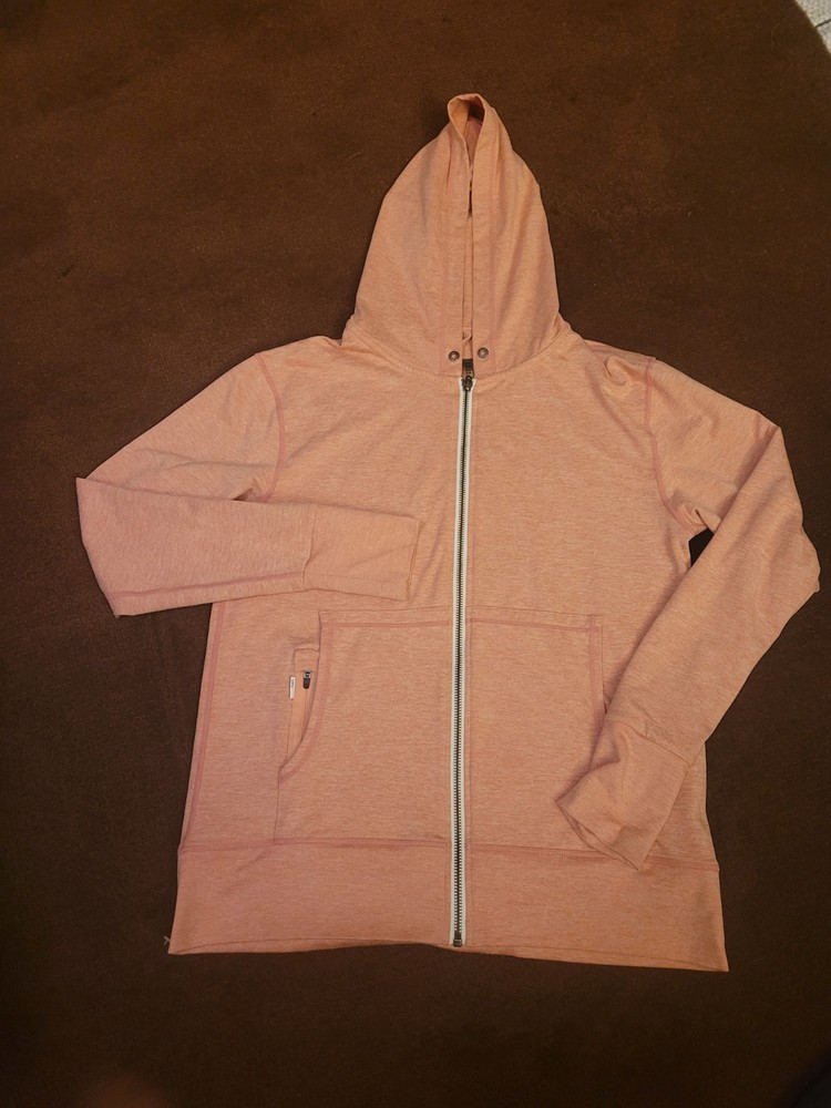 Vuori Women’s Halo Performance Full Zip Hoodie-DustyCoral  SMALL Lightweight