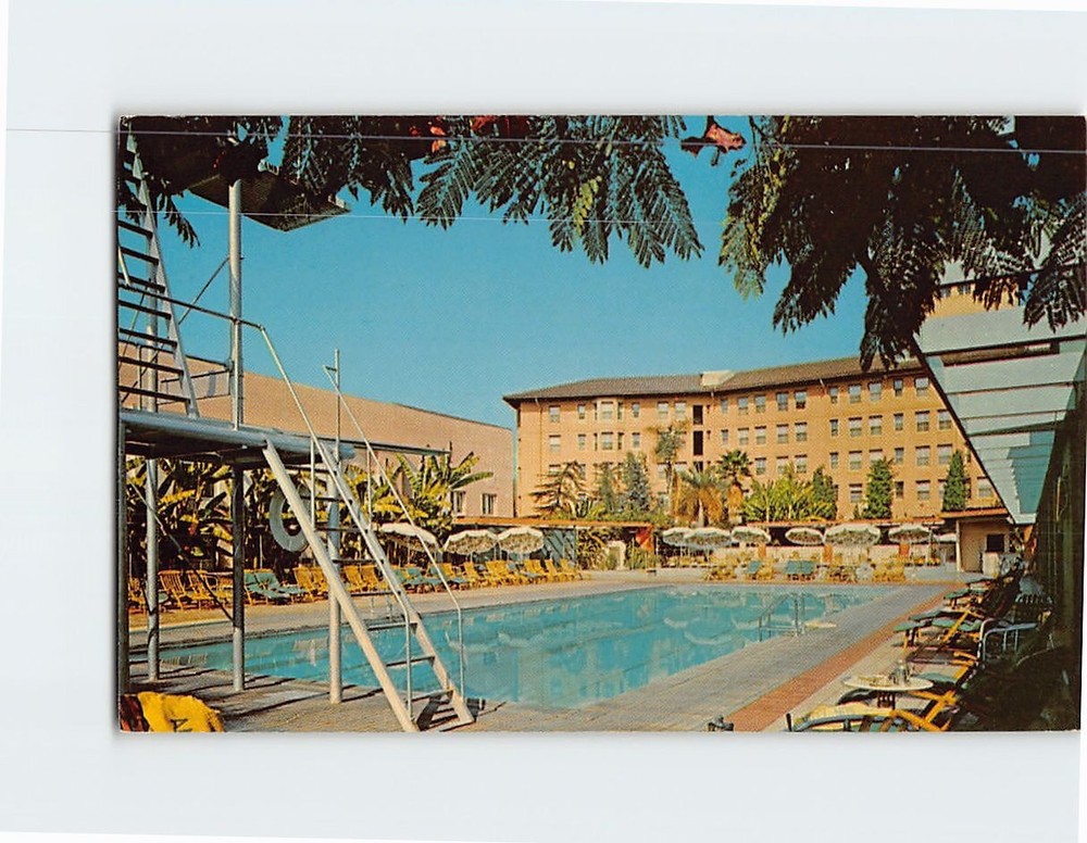 Postcard Pool View The Ambassador Hotel Los Angeles California USA