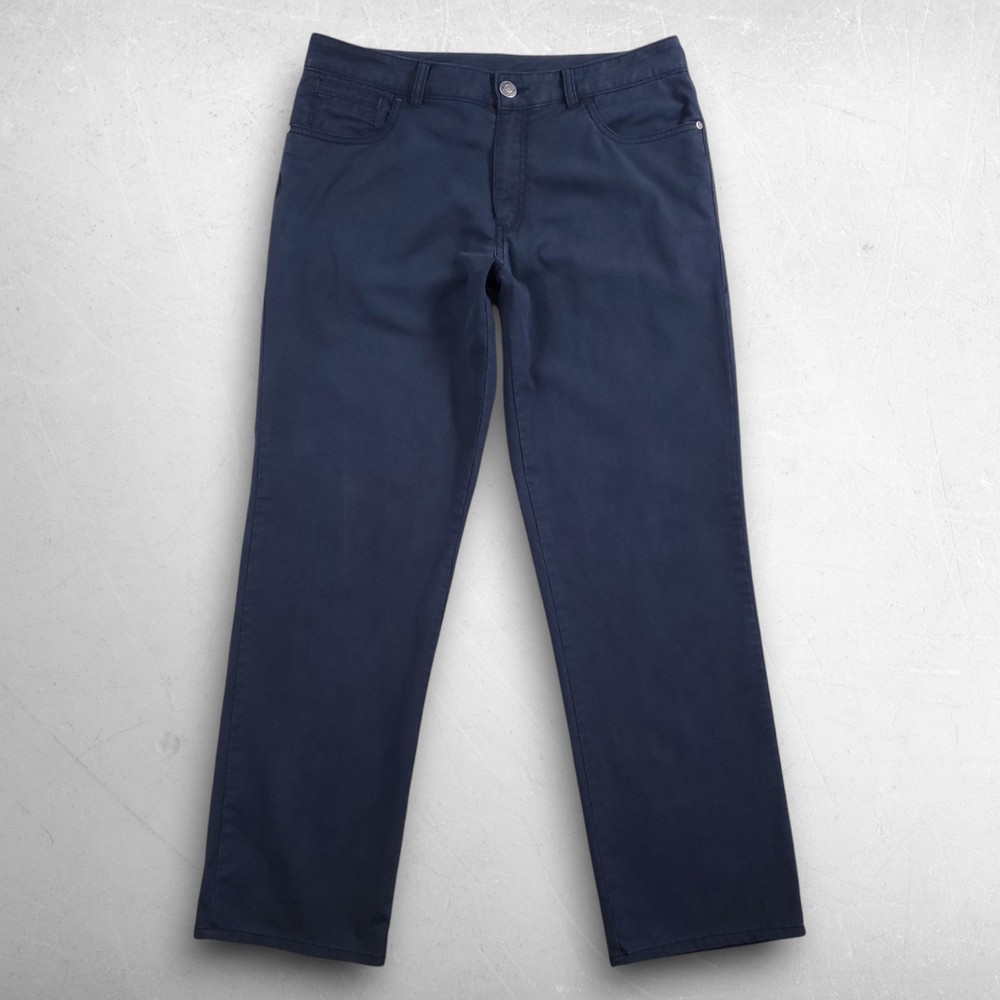 Tommy Bahama Boracay Chino Pants Men 32x30 Blue Straight Leg Button Zip Stretch