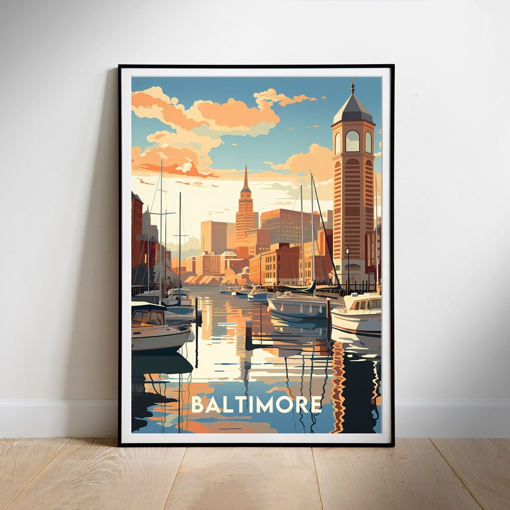 Baltimore Travel Print Printable Poster Home Decor Wall Art Instant Wedding