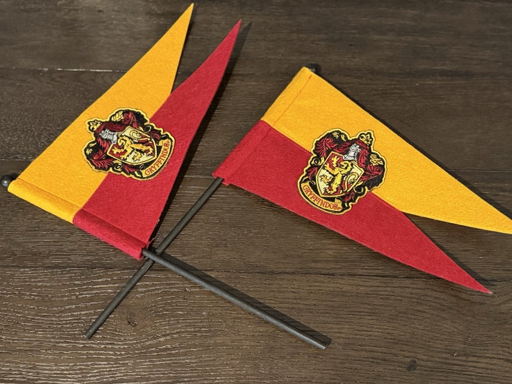 Lot Of (2) Universal Studios Wizarding World of Harry Potter Gryffindor Pennants