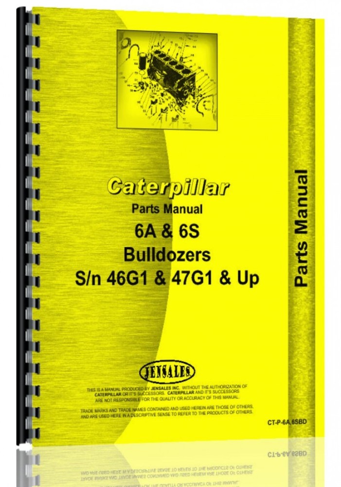 Caterpillar 6A Bulldozer Attachment Parts Manual for Serial 47G1 and Newer Models