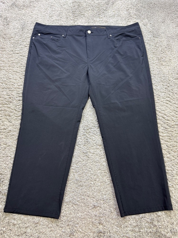 J Hilburn Pants Men 46 Black Flat Front APiazza Career Performance Golf Chino