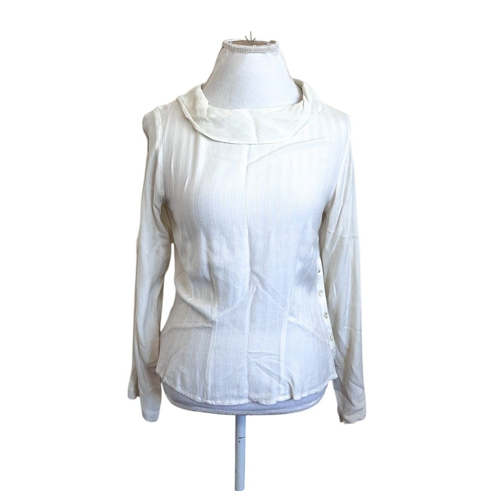 Vintage April Cornell Womens Peasant Cottage Gauze Shirt Size XS Cream Feminine