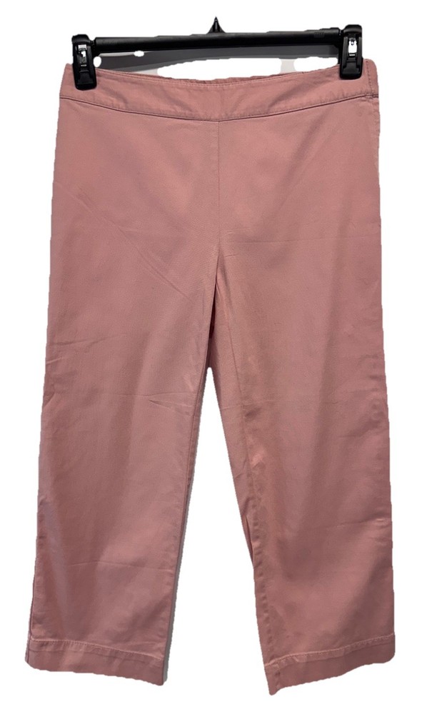 Liz Claiborne Audra Pink Cropped Stretch Cotton Pants Straight Size 4