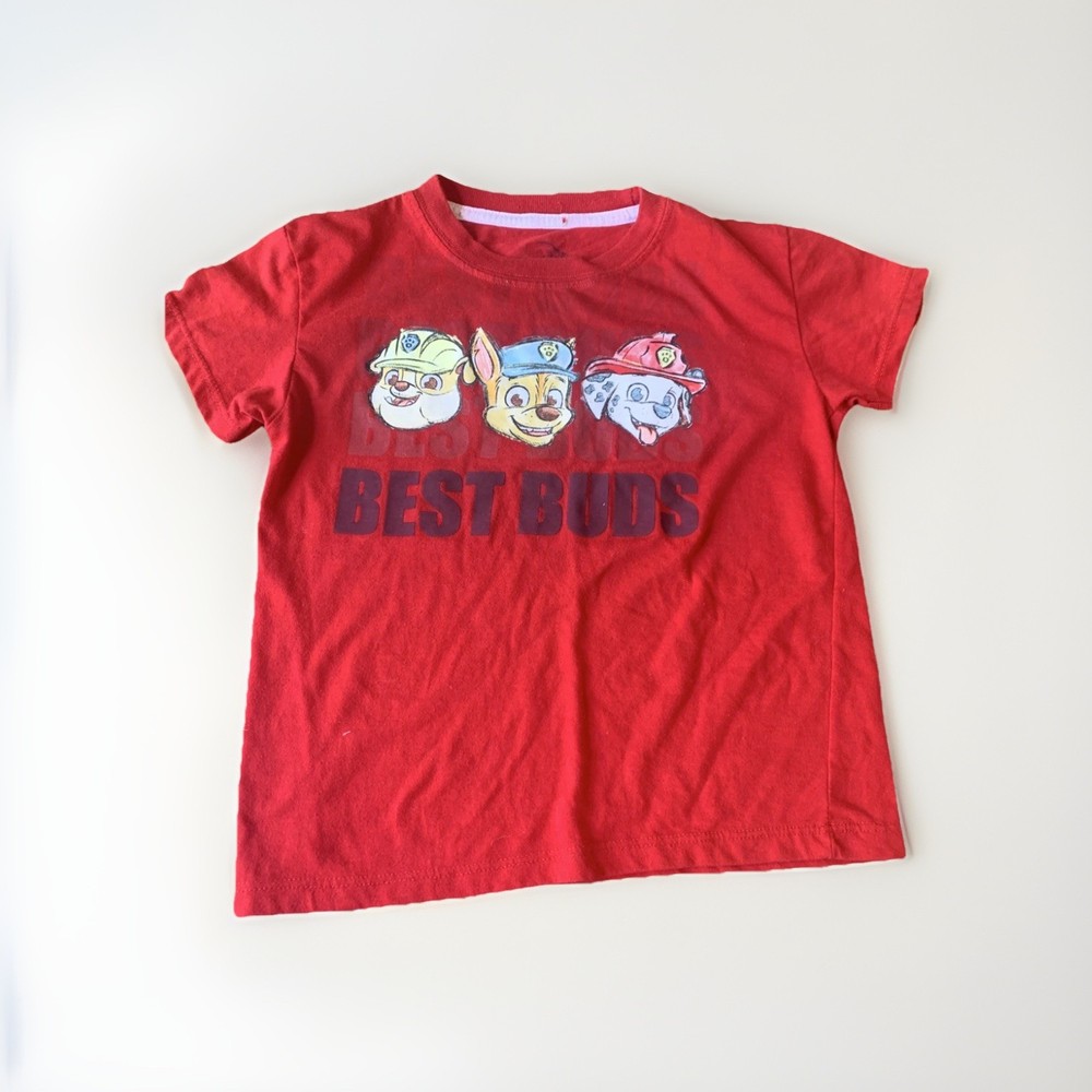 PAW Patrol Best Buds Red Graphic T-Shirt Boys Toddler 4T Short Sleeve Tee