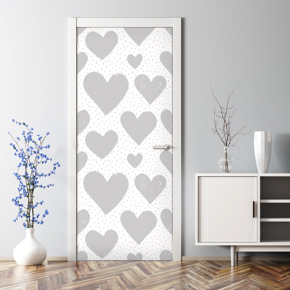 Love Dots Bubble Free Door sticker Cute pattern Self-adhesive Peel and stick