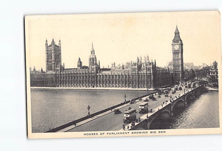 Postcard Houses of Parliament & Big Ben London England