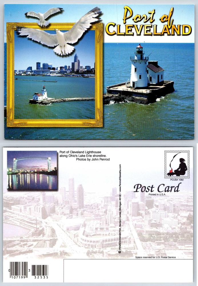 Ohio PORT OF CLEVELAND LIGHTHOUSE Postcard V481