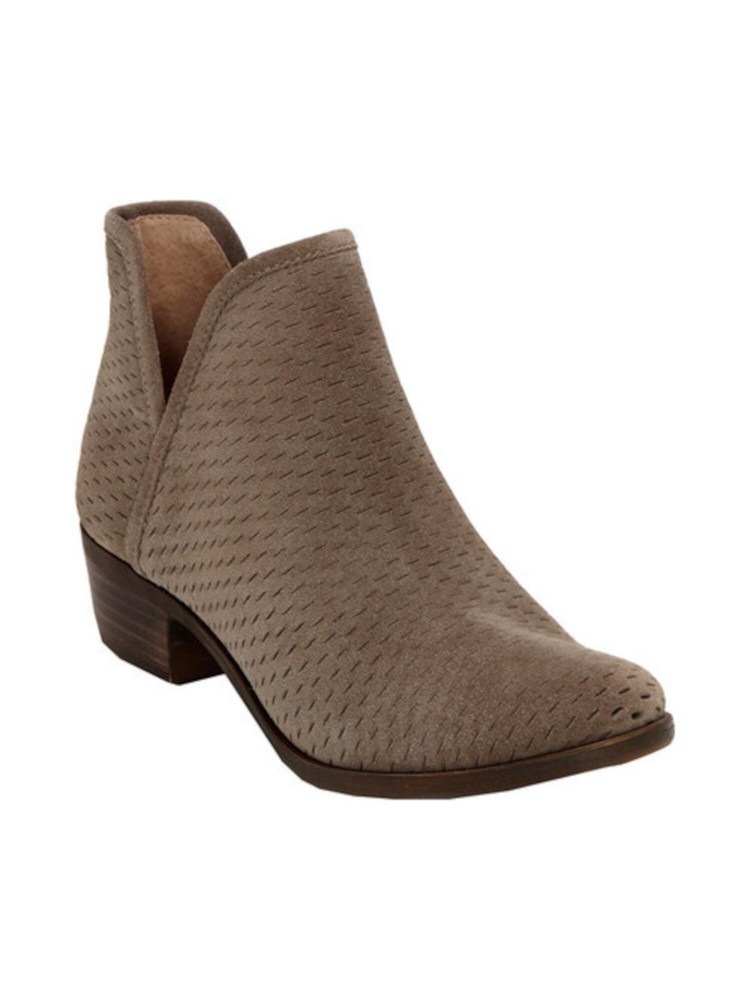 LUCKY BRAND Womens Brown V-Cut Sides Baley Slip On Leather Booties 6 M