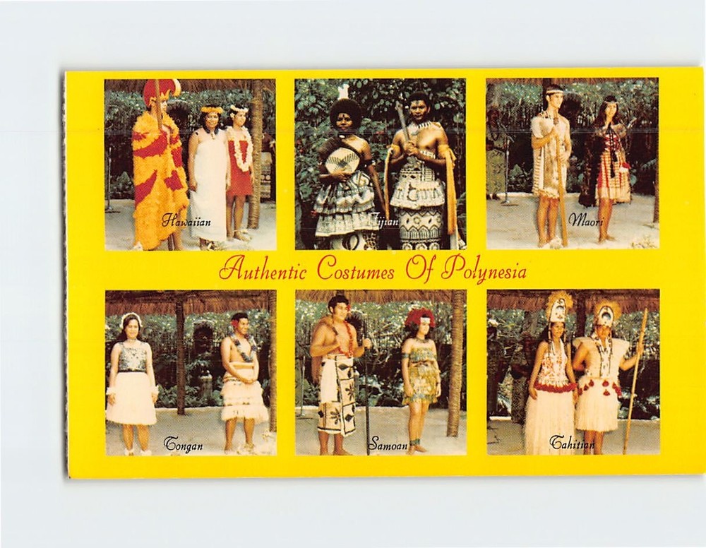 Postcard Costumes of Polynesia Polynesian Cultural Center Laie Oahu Hawaii USA