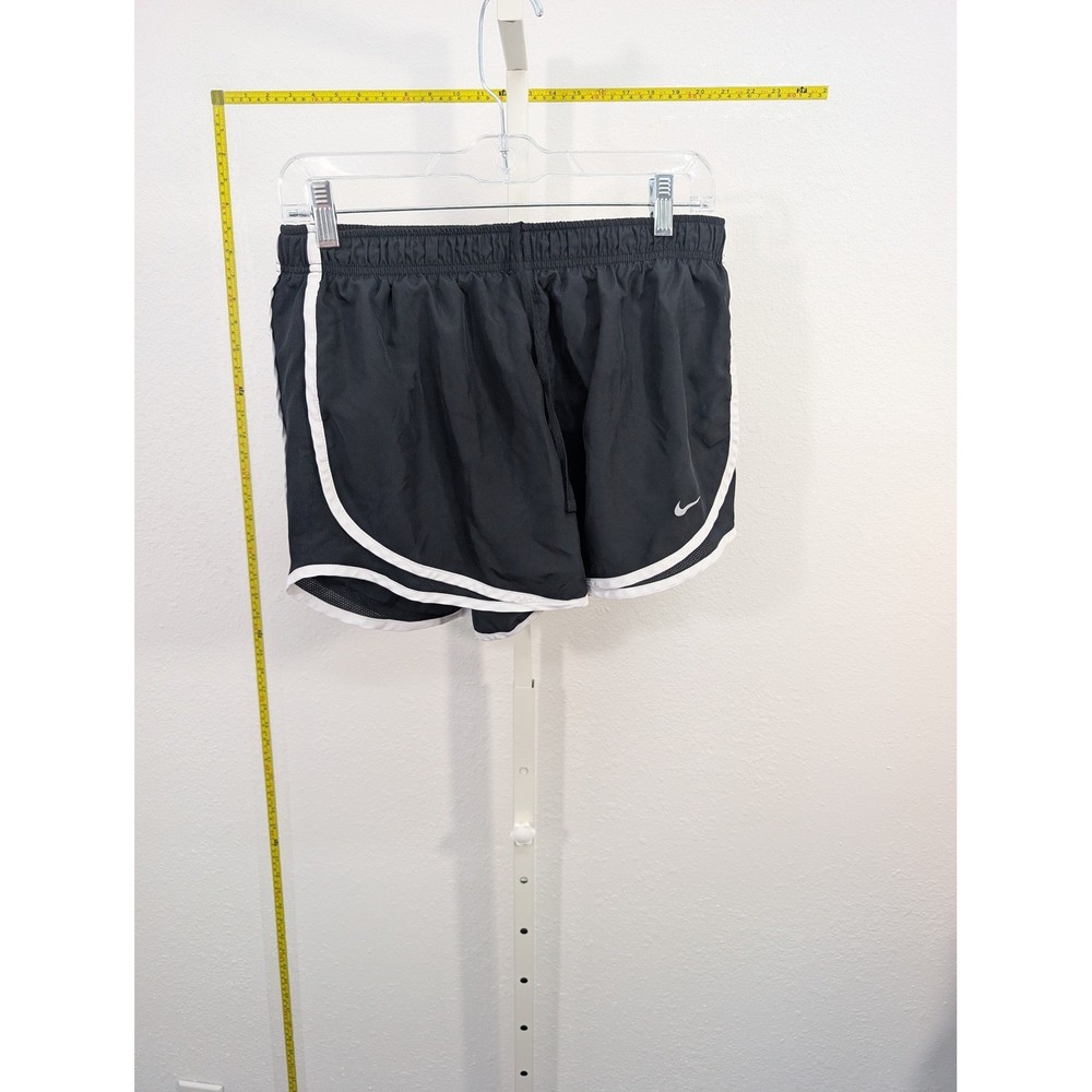 Nike Dri-FIT Tempo Running Shorts Black White Womens Large Athletic Gym Workout