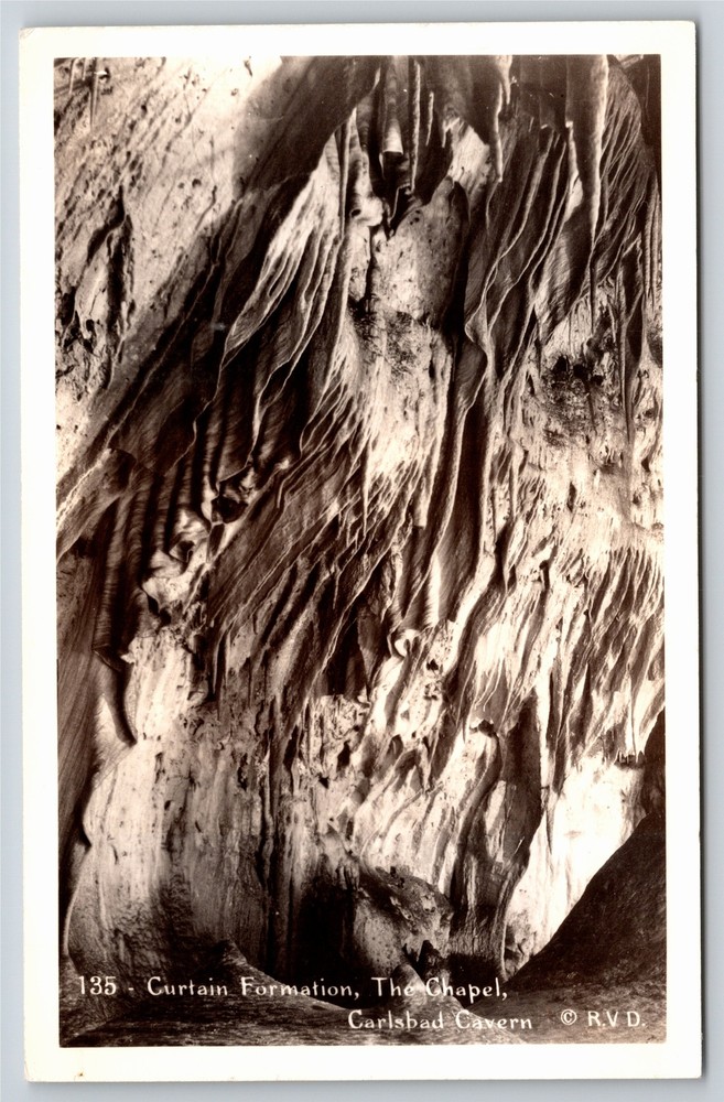 RPPC~Curtain Fountain The Chapel Carlsbad Cavern New Mexico~Real Photo Postcard
