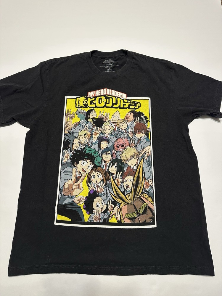 My Hero Academia T-Shirt Funimation Anime Black Tee Men’s Size Large