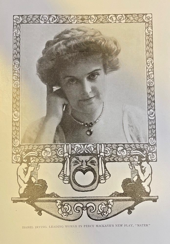1908 Vintage Magazine Illustration Actress Isabel Irving in Mater