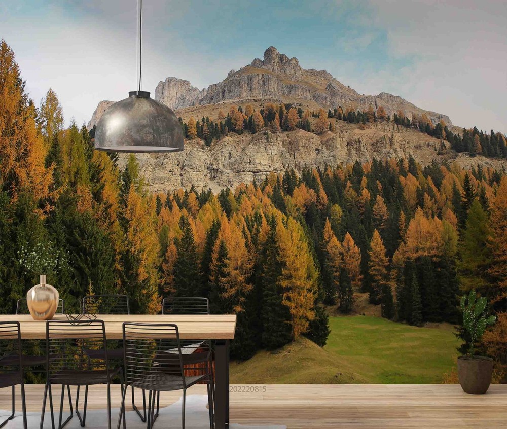 3D Mountain Forest Autumn Landscape Wall Murals Wallpaper Murals Wall Sticker