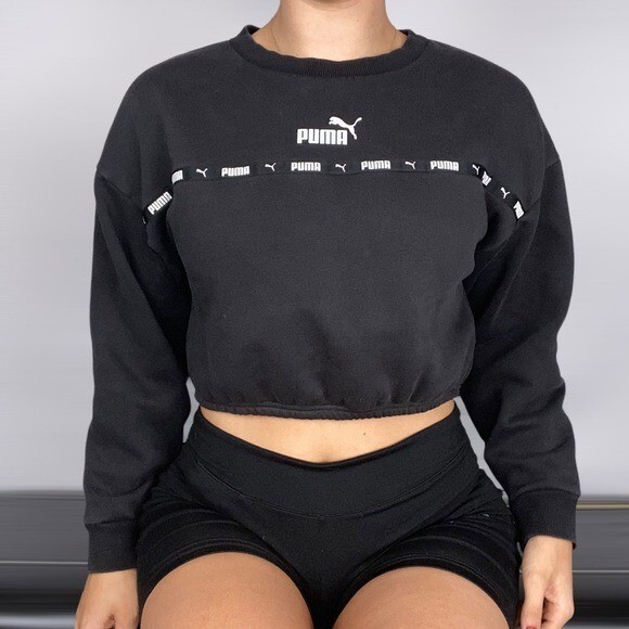 PUMA Cinch Long Sleeve Crop Sweatshirt Pullover