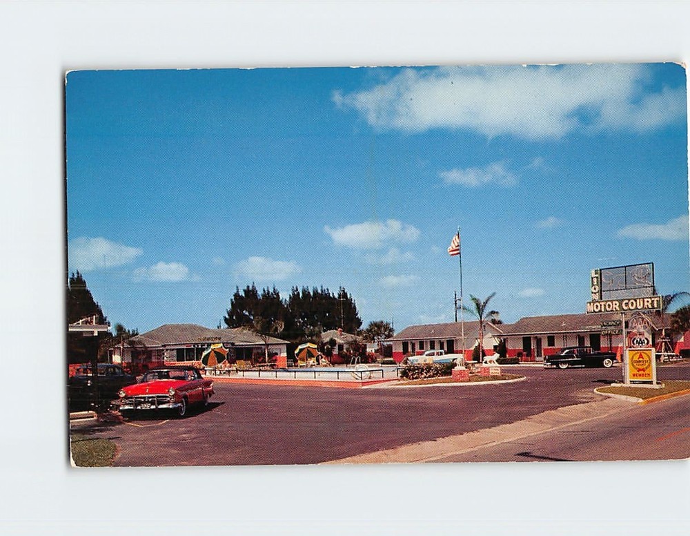 Postcard Lion Motor Court Saint St. Augustine Florida USA North America