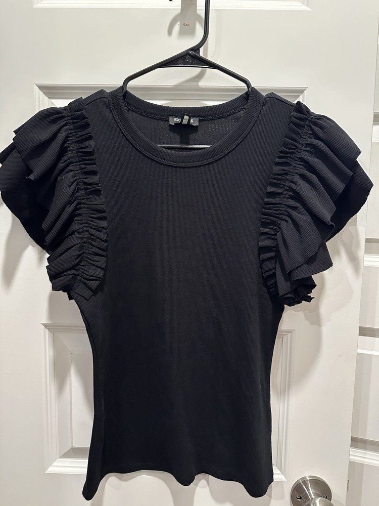 Express Ruffled Ribbed Stretchy Women’s M Top
