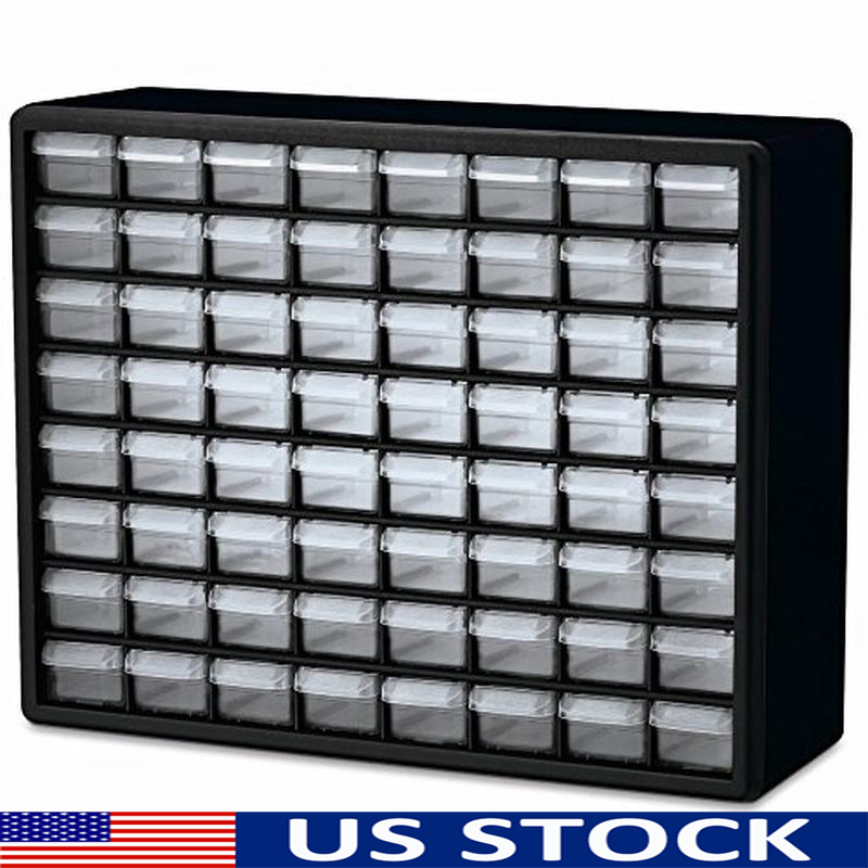 64-Drawer Plastic Toolbox Cabinet for Home Garage Storage Classroom Organization and Easy Drawer Organizer