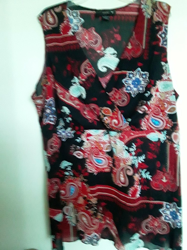 Women’s Plus Size 26-28  Venezia Knit Tunic Top, Wrap Paisley,