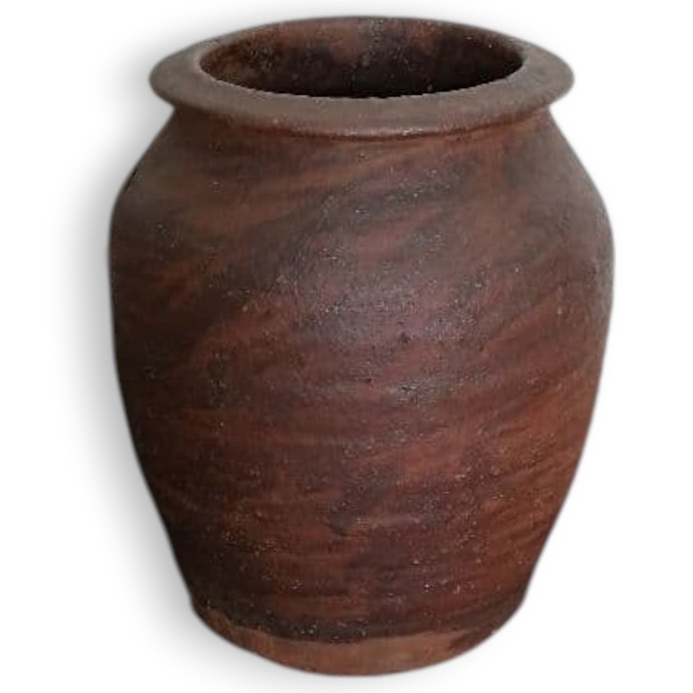 Antique Bizen Jar Edo 19th C Japanese Pottery Vase Vessel Rustic Ceramic 7.8 in