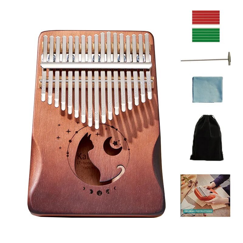 Mahogany Thumb Piano 17 Key Kalimba Thumb Piano Premium Wood 100% New