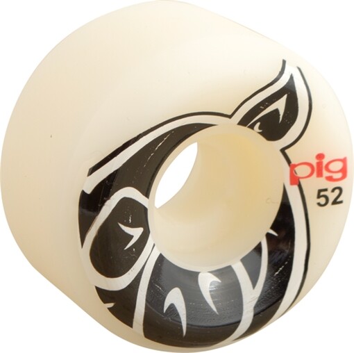 PIG HEAD CONICAL 52mm WHITE Skateboard Wheels Set