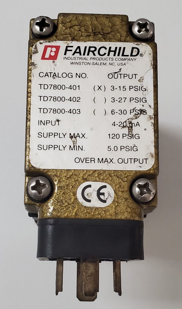 FAIRCHILD TD7800-401 E/P I/P Pressure Transducer I/P converter 3-15 PSI 1/4