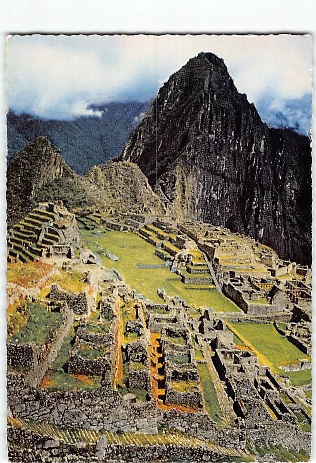 Postcard Panoramic View Machu Picchu Peru