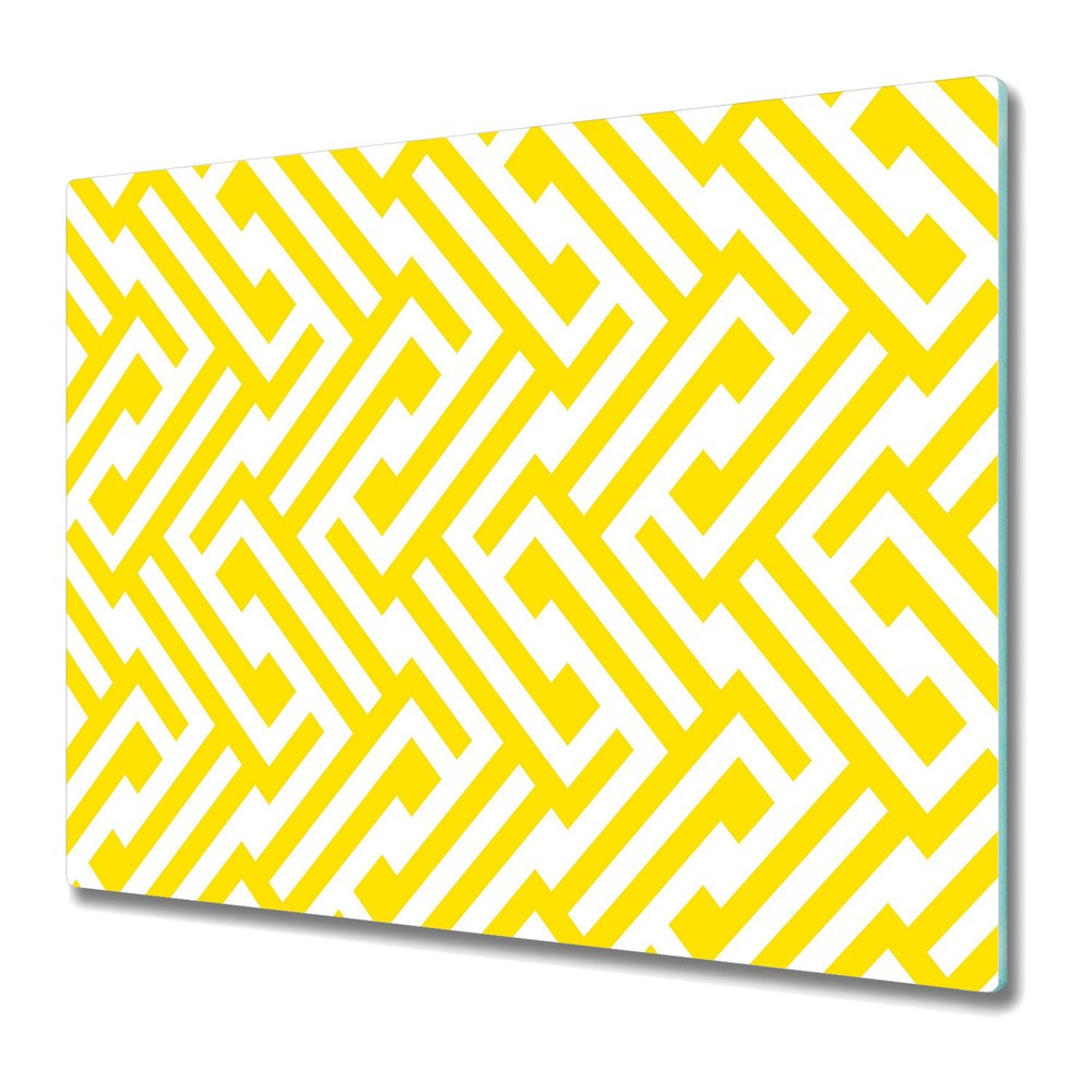 Glass Induction Cover Yellow chevron stripe Positive Colour Geometric 60x52