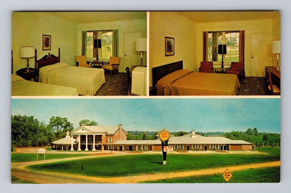 Perry GA-Georgia Quality Courts Motel and Coffee Shop Vintage Postcard