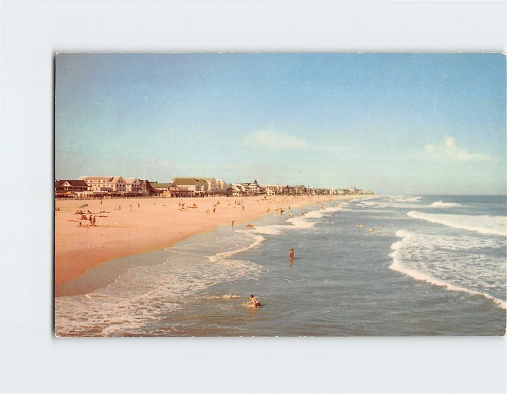 Postcard Clean White Beach and Surf Ocean City Maryland USA