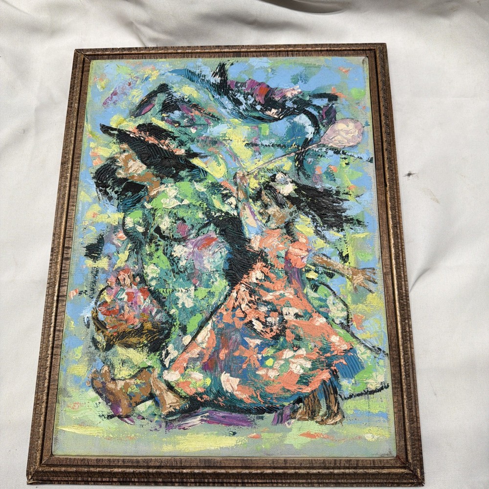 Original Abstract Painting, Acrylic on Canvas, 12”x16” Aloha Day 1974