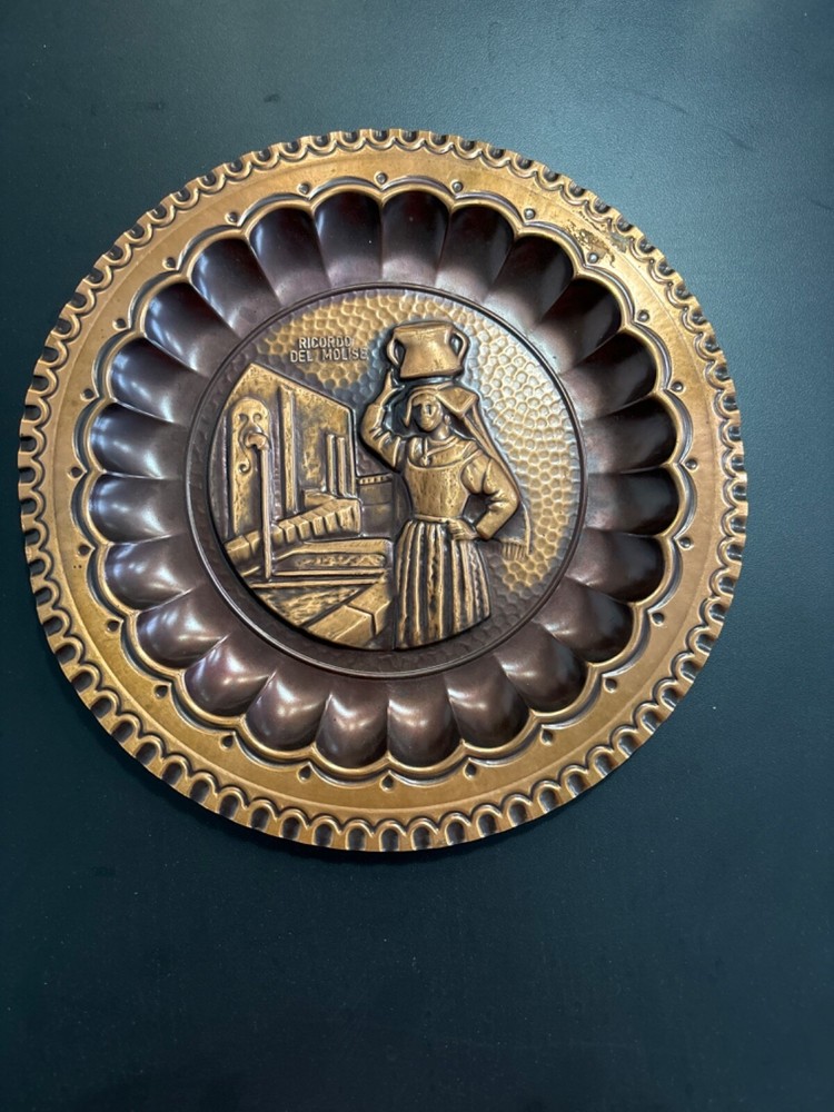 Abruzzo Molise Italy Vintage Copper Plate Art Deco Souvenir-image
