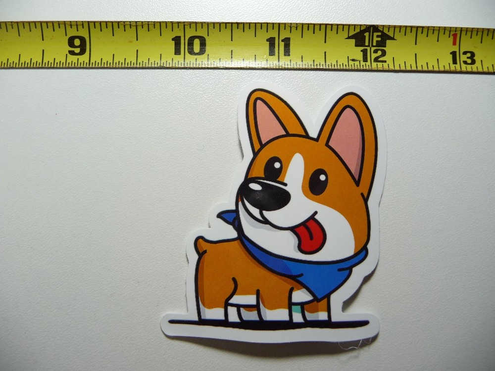 Cute Corgi Happy Scarf Decal Sticker for Dog Lovers and Best Friends