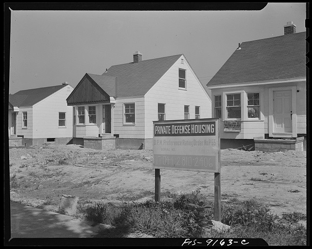 Photo:Detroit Michigan 1942 New Defense Houses Private Defense Housing
