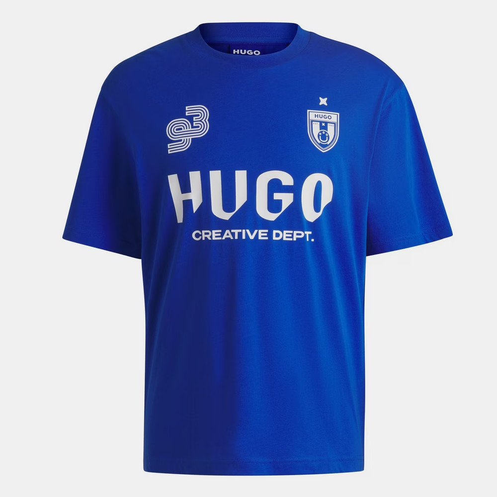 HUGO BOSS Nebulop Blue Graphic T-Shirt Jersey Cotton Crewneck Lightweight 2XL