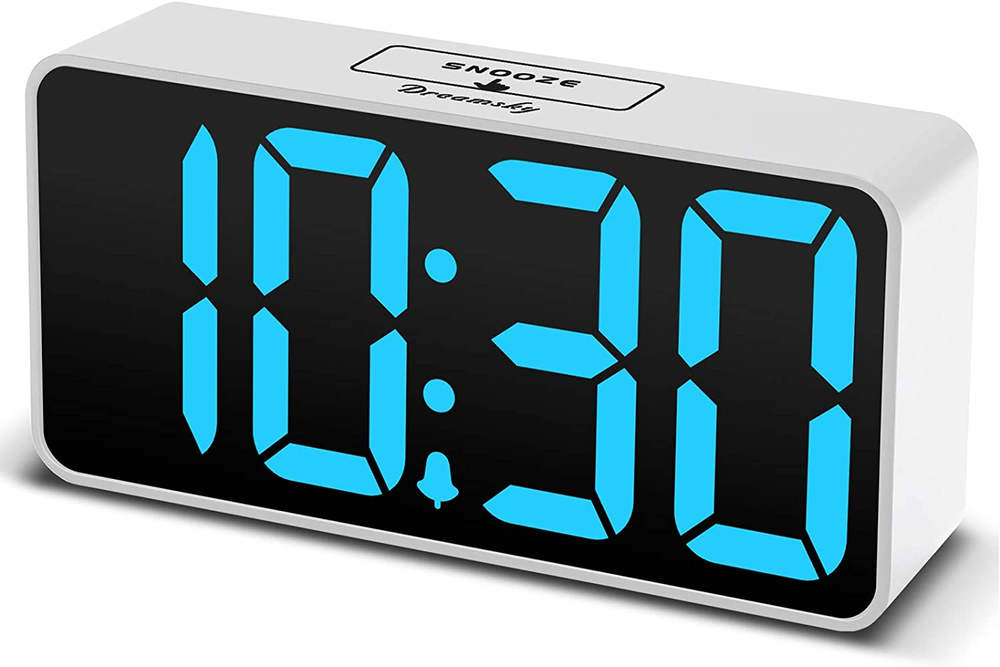 DreamSky Digital Alarm Clock with Large Display for Bedroom - Easy to Read Numbers