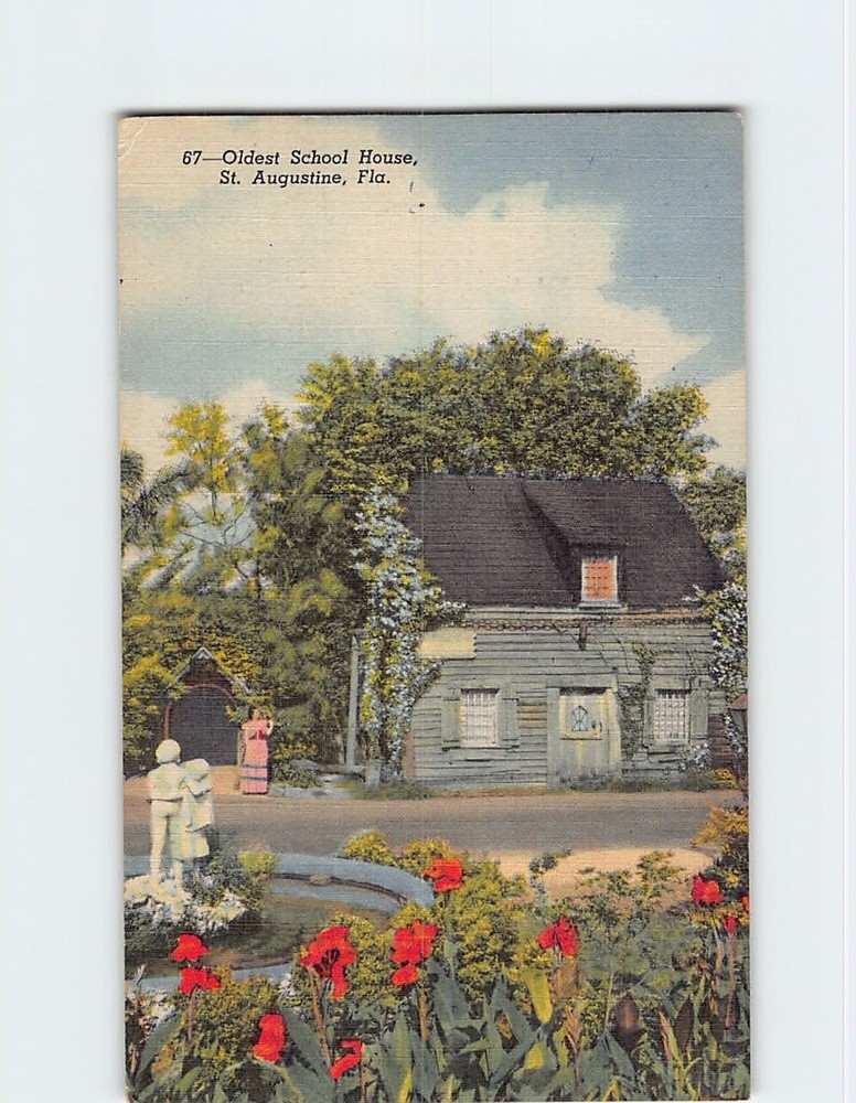 Postcard Oldest School House Saint St. Augustine Florida USA North America