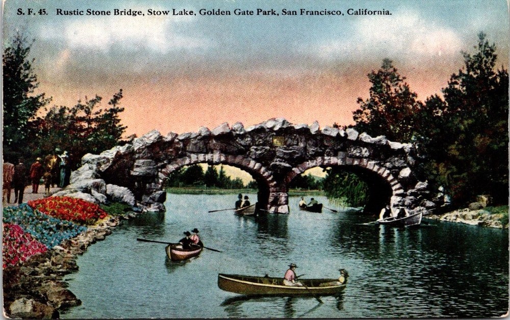 c1910 Leisure Boats Golden Gate Park San Francisco California Vintage Postcard