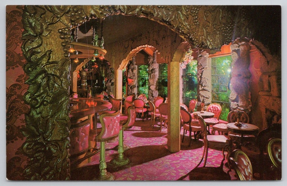 Madonna Inn Pink Cocktail Lounge Bar San Luis Obispo CA Postcard Mike Roberts