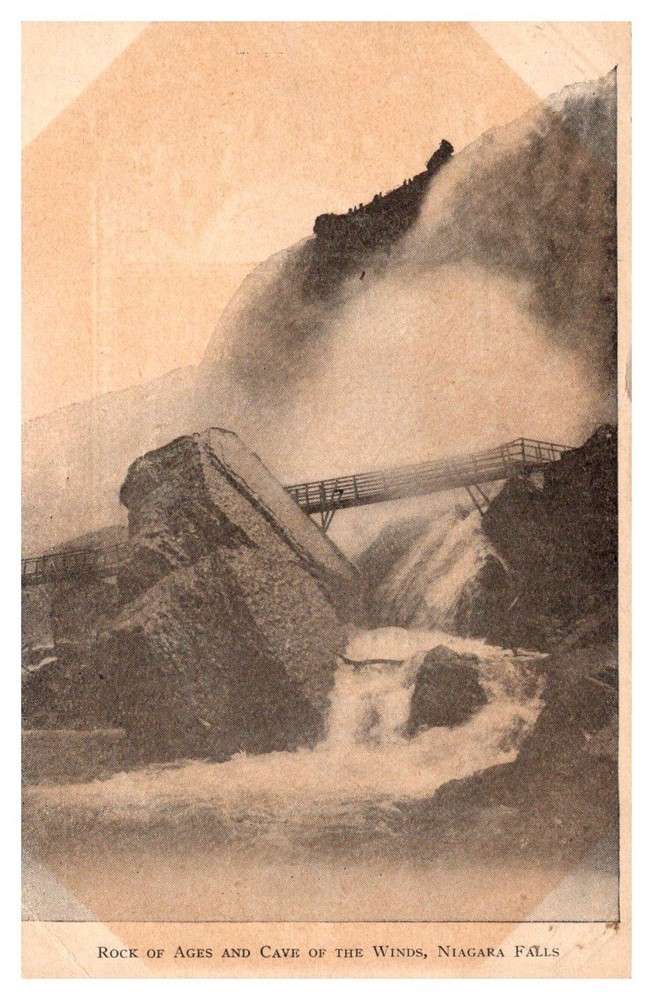 c1907 Rock Of Ages & Cave Of The Winds Niagara Falls New York Vintage Postcard