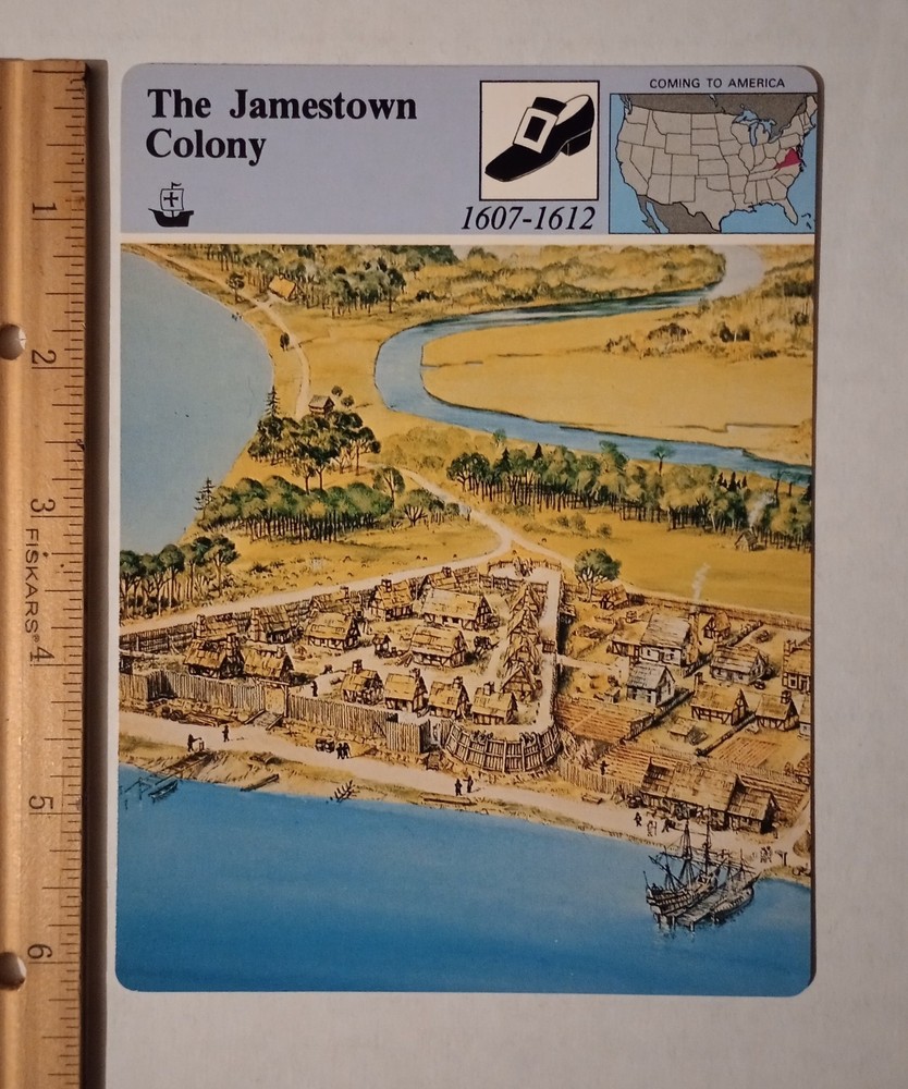 1979 Panarizon Jamestown Colony Aerial View First Roots Vintage Large Card