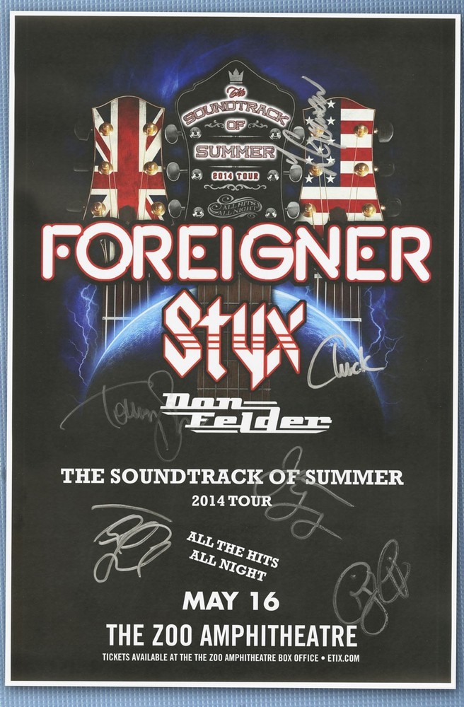 Styx signed autographed concert poster James Young, Tommy Shaw, Todd Sucherman