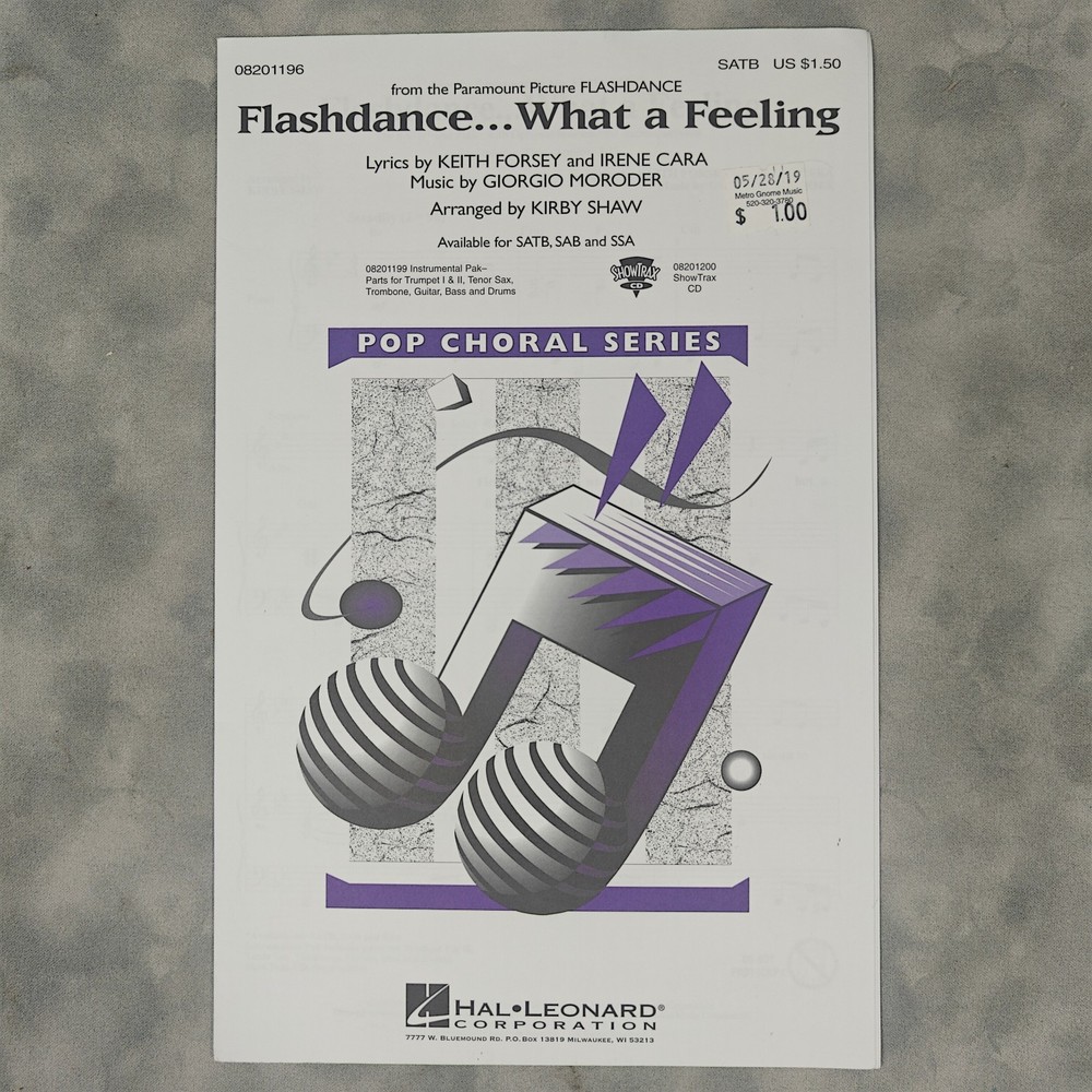 2003 Flashdance What a Feeling SATB Choir Sheet Music Arr Kirby Shaw Hal Leonard