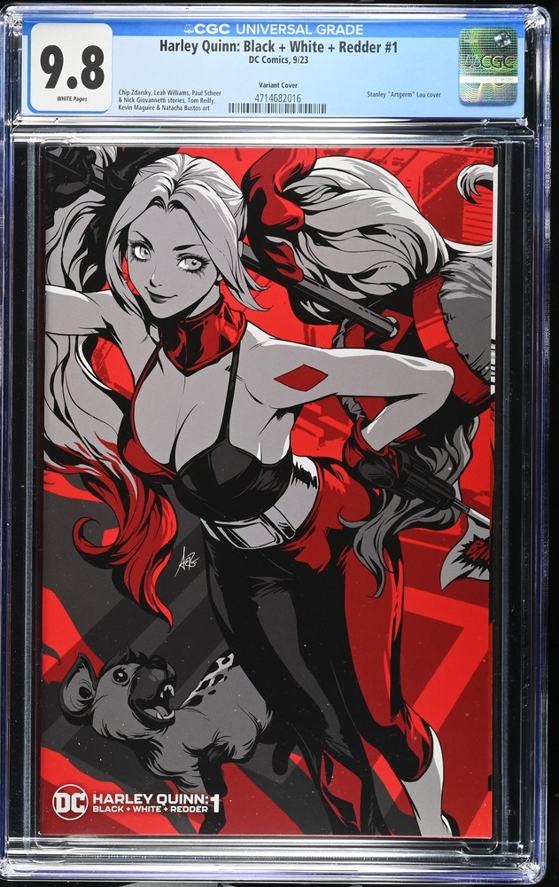 Harley Quinn: Black + White + Redder 1 CGC 9.8 Artgerm Variant Cover
