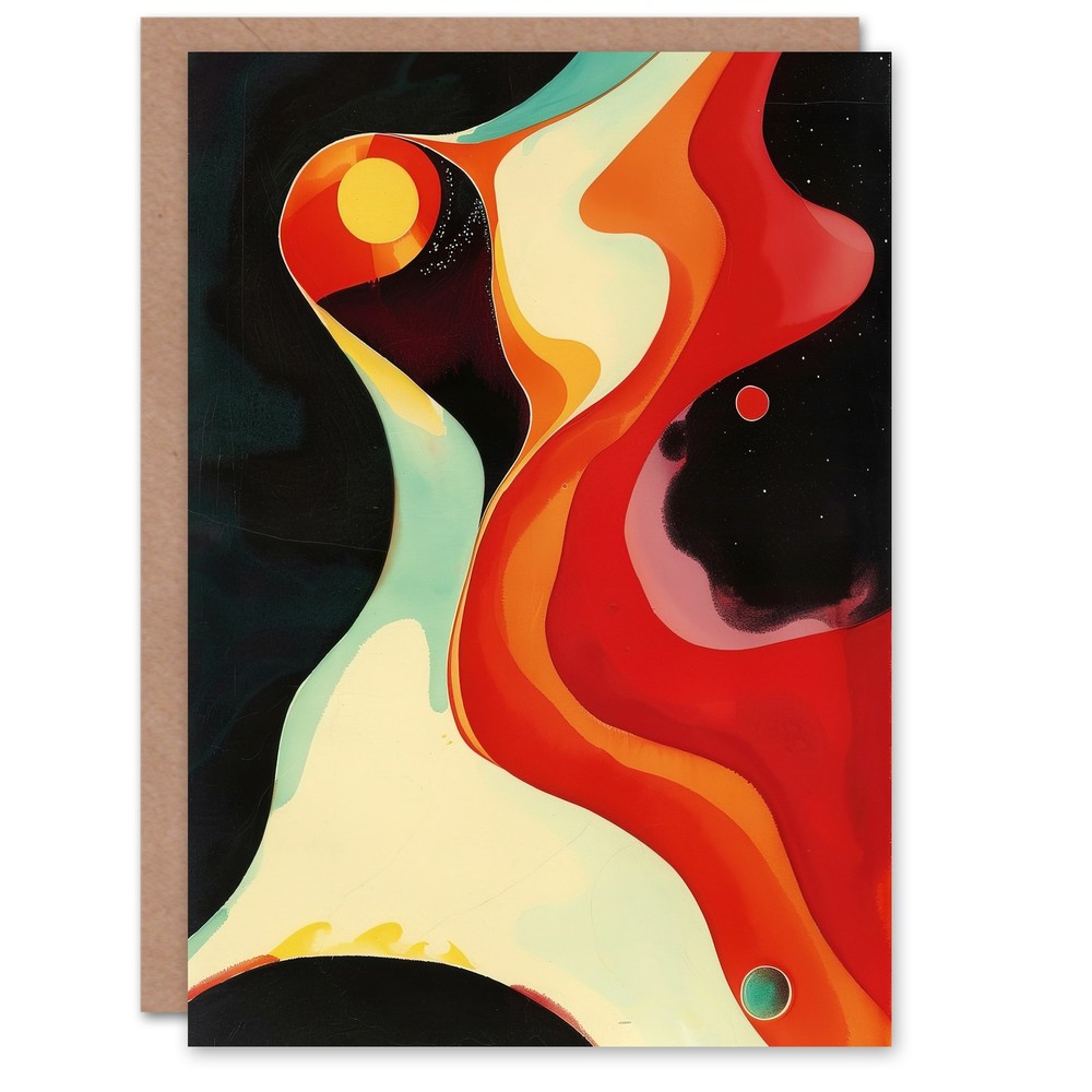 Abstract Galaxy Space Artwork Planets Stars Greeting Card Birthday Him Her